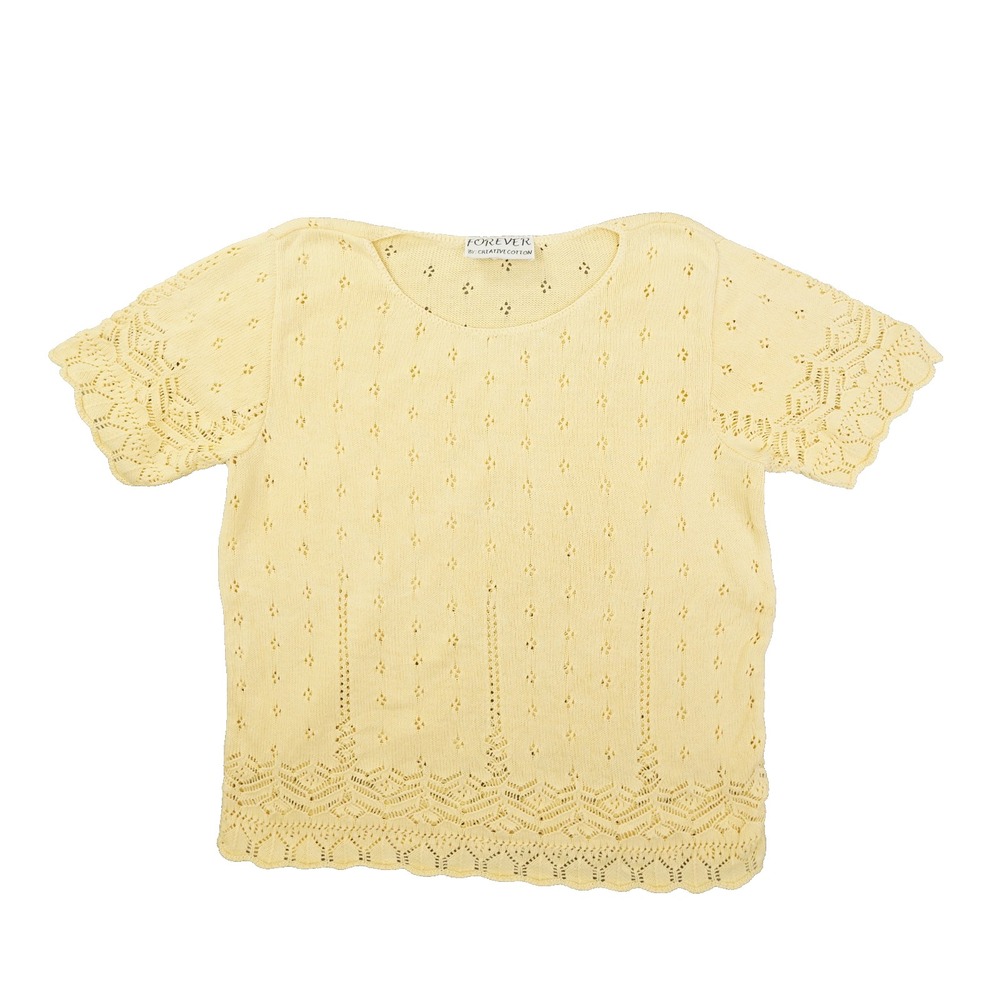 Vintage Forever Creative Collection Sweater Women's Medium Cottage Butter Yellow